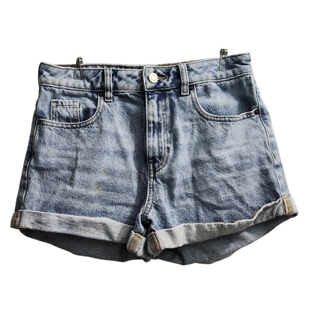 PacSun Light Wash‎ Mom Shorts High Rise Denim Roll Cuff Summer Casual Size 25